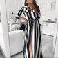 Women Two Piece Sets Boat Anchor Print T-Shirt & Striped Skirt Sets Casual Ankle-Length Fashion Off Shoulder Maxi Striped Skirt